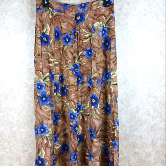 SAG HARBOR Button Front Rayon A-Line Maxi Skirt - Picture 1 of 4